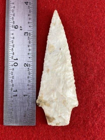 Very Nice Arrowhead from the James Evans Estate Collection: Please see picture for measurement. This arrowhead is from the James Evans Estate Collection of Vandalia, Missouri. KEY WORDS: NATIVE AMERICAN INDIAN ARTIFACT ARTIFACTS ARROWHEAD ARROWHEADS MISSISSIPP