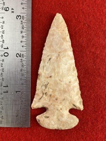 Very Nice Arrowhead from the James Evans Estate Collection: Please see picture for measurement. This arrowhead is from the James Evans Estate Collection of Vandalia, Missouri. KEY WORDS: NATIVE AMERICAN INDIAN ARTIFACT ARTIFACTS ARROWHEAD ARROWHEADS MISSISSIPP
