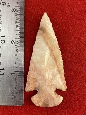 Very Nice Arrowhead from the James Evans Estate Collection: Please see picture for measurement. This arrowhead is from the James Evans Estate Collection of Vandalia, Missouri. KEY WORDS: NATIVE AMERICAN INDIAN ARTIFACT ARTIFACTS ARROWHEAD ARROWHEADS MISSISSIPP