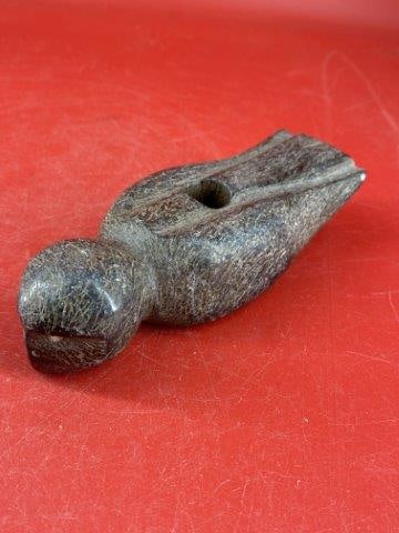 Bird Pipe w/ shell eyes Indian Artifact Arrowhead: Please see picture for measurement. These artifacts are from multiple collections from around the United States. KEY WORDS: NATIVE AMERICAN INDIAN ARTIFACT ARTIFACTS ARROWHEAD ARROWHEADS MISSISSIPPIAN