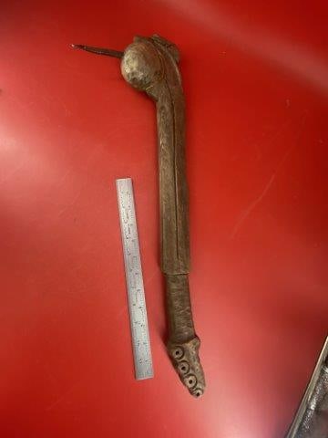 Wooden War Club w/ tacks            Indian Artifact Arrowhead (1 of 12)