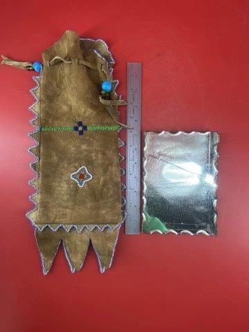 Beaded Mirror Bag w/ Mirror           Indian Artifact Arrowhead (1 of 9)