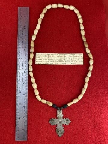 Hudson Bay Pendant with trade bead necklace           Indian Artifact Arrowhead (1 of 5)