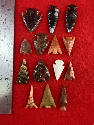 14 Very Nice Arrow Points           Indian Artifact Arrowhead (1 of 6)