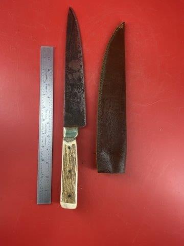 Hand Forged Knife with Leather Sheath         Indian Artifact Arrowhead (1 of 7)