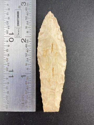 Agate Basin from the Nelson Collection Indian Artifact Arrowhead: Please see picture for measurement. These artifacts are from The Leonard & Vivian Nelson Collection. They were lifelong farmers with ancesteral roots in Dekalb County Illinois. Leonard & Vivian worked