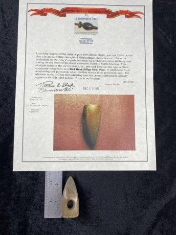 Bird Beak Effigy Bowl Pipe with COA (1 of 8)