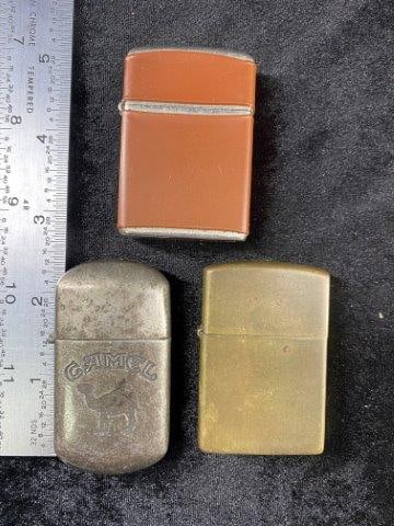3 Zippo Lighters: Please see picture for measurement. These artifacts are from multiple collections from around the United States. KEY WORDS: NATIVE AMERICAN INDIAN ARTIFACT ARTIFACTS ARROWHEAD ARROWHEADS MISSISSIPPIAN