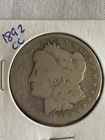 1892 Carson City Morgan Silver Dollar: Please see picture for year & mint mark. KEY WORDS: NATIVE AMERICAN INDIAN ARTIFACT ARTIFACTS ARROWHEAD ARROWHEADS MISSISSIPPIAN QUAPAW CADDO POTTERY COINS MORGAN DOLLAR PEACE DOLLAR SILVER COINS