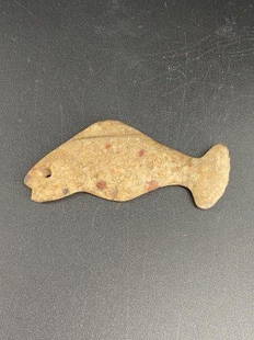 Fish Effigy Pendant Indian Artifact Arrowhead: Please see picture for measurement. These artifacts are from multiple collections from around the United States. KEY WORDS: NATIVE AMERICAN INDIAN ARTIFACT ARTIFACTS ARROWHEAD ARROWHEADS MISSISSIPPIAN