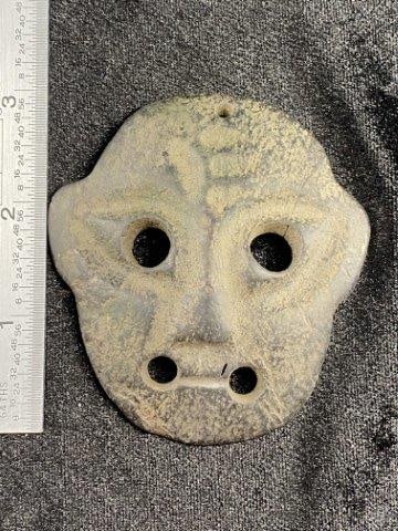 Pre-Columbian Stone Face Effigy Mask      Indian Artifact Arrowhead (1 of 5)