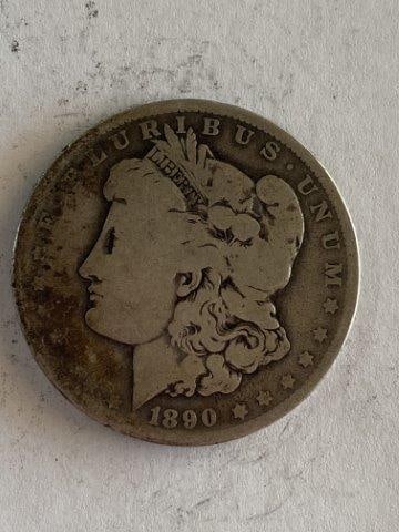 1890 Morgan Silver Dollar: Please see picture for Date & Mint Mark. KEY WORDS: NATIVE AMERICAN INDIAN ARTIFACT ARTIFACTS ARROWHEAD ARROWHEADS MISSISSIPPIAN QUAPAW CADDO POTTERY COINS MORGAN DOLLAR PEACE DOLLAR SILVER COINS