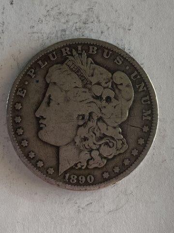 1890 Morgan Silver Dollar: Please see picture for Date & Mint Mark. KEY WORDS: NATIVE AMERICAN INDIAN ARTIFACT ARTIFACTS ARROWHEAD ARROWHEADS MISSISSIPPIAN QUAPAW CADDO POTTERY COINS MORGAN DOLLAR PEACE DOLLAR SILVER COINS