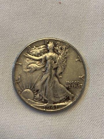 Walking Liberty Silver 1/2 Dollar: Please see picture for date & mint mark. KEY WORDS: NATIVE Amerman INDIAN ARTIFACT ARTIFACTS ARROWHEAD ARROWHEADS MISSISSIPPIAN QUAPAW CADDO POTTERY COINS MORGAN DOLLAR PEACE DOLLAR SILVER COINS