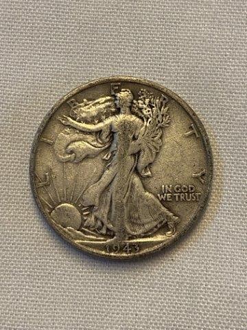 Walking Liberty Silver 1/2 Dollar: Please see picture for date & mint mark. KEY WORDS: NATIVE Amerman INDIAN ARTIFACT ARTIFACTS ARROWHEAD ARROWHEADS MISSISSIPPIAN QUAPAW CADDO POTTERY COINS MORGAN DOLLAR PEACE DOLLAR SILVER COINS