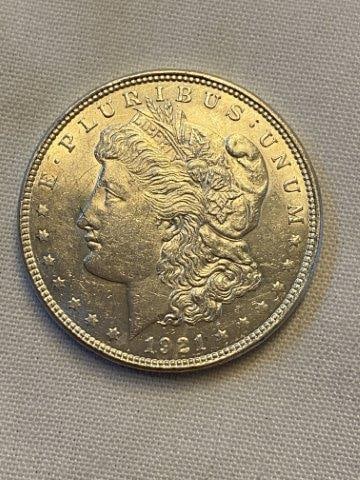 Morgan Silver Dollar: Please see picture for date & mint mark. KEY WORDS: NATIVE Amerman INDIAN ARTIFACT ARTIFACTS ARROWHEAD ARROWHEADS MISSISSIPPIAN QUAPAW CADDO POTTERY COINS MORGAN DOLLAR PEACE DOLLAR SILVER COINS