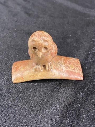Owl Effigy Stone Pipe broken & glued (1 of 6)