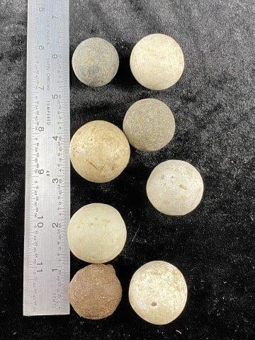 Game Balls: Please see picture for measurement. These artifacts are from multiple collections from around the United States. KEY WORDS: NATIVE AMERICAN INDIAN ARTIFACT ARTIFACTS ARROWHEAD ARROWHEADS MISSISSIPPIAN