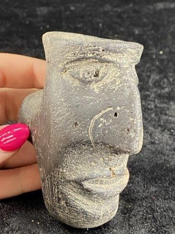 Face Effigy Pottery Pipe (1 of 7)
