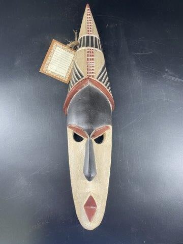 Wooden Mask: Please see picture for measurement. These artifacts are from multiple collections from around the United States. KEY WORDS: NATIVE AMERICAN INDIAN ARTIFACT ARTIFACTS ARROWHEAD ARROWHEADS MISSISSIPPIAN