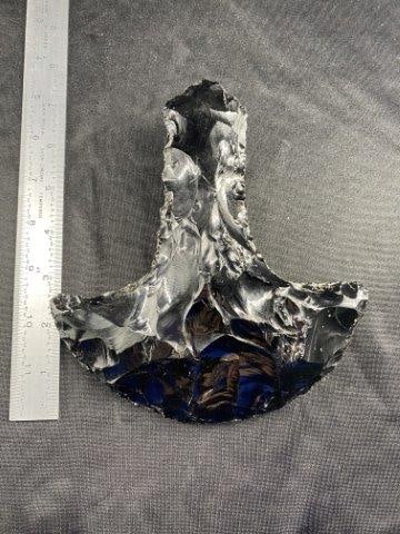 Obsidian Chipped Hoe: Please see picture for measurement. These artifacts are from multiple collections from around the United States. KEY WORDS: NATIVE AMERICAN INDIAN ARTIFACT ARTIFACTS ARROWHEAD ARROWHEADS MISSISSIPPIAN