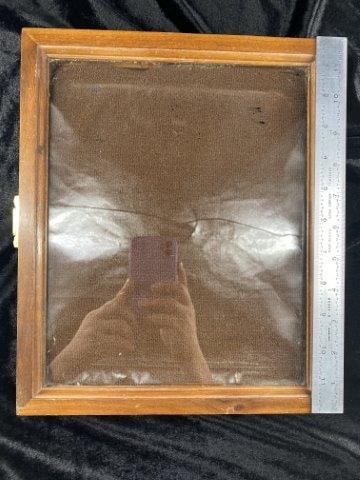 10 x 12 Used Wooden Frame: KEY WORDS: NATIVE AMERICAN INDIAN ARTIFACT ARTIFACTS ARROWHEAD ARROWHEADS MISSISSIPPIAN QUAPAW CADDO POTTERY COINS MORGAN DOLLAR PEACE DOLLAR SILVER COINS