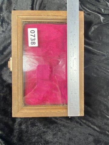 9 x 6 Used Wooden Frame: KEY WORDS: NATIVE AMERICAN INDIAN ARTIFACT ARTIFACTS ARROWHEAD ARROWHEADS MISSISSIPPIAN QUAPAW CADDO POTTERY COINS MORGAN DOLLAR PEACE DOLLAR SILVER COINS