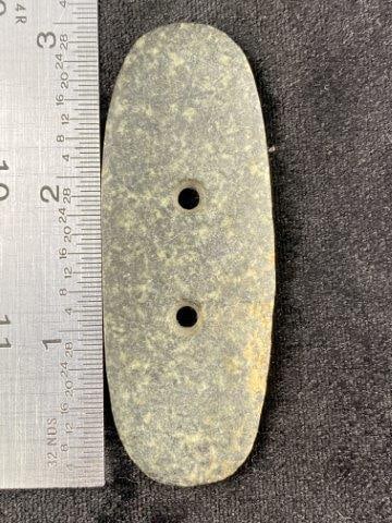 Gorget: Please see picture for measurement. These artifacts are from multiple collections from around the United States. KEY WORDS: NATIVE AMERICAN INDIAN ARTIFACT ARTIFACTS ARROWHEAD ARROWHEADS MISSISSIPPIAN