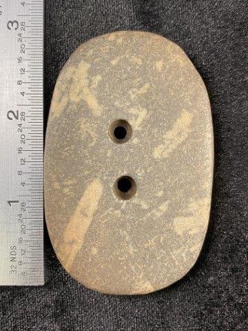 Gorget: Please see picture for measurement. These artifacts are from multiple collections from around the United States. KEY WORDS: NATIVE AMERICAN INDIAN ARTIFACT ARTIFACTS ARROWHEAD ARROWHEADS MISSISSIPPIAN