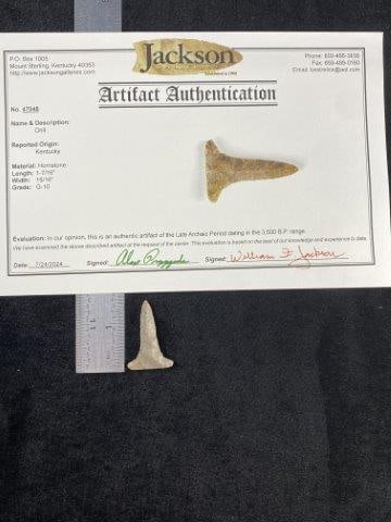 Drill with COA: It is from Kentucky. It comes with a Jackson Certificate of Authenticity. Please see picture for measurement. These artifacts are from multiple collections from around the United States. KEY WORDS: NA
