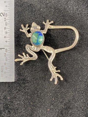 Sterling Frog Pin: Please see picture for measurement. These artifacts are from multiple collections from around the United States. KEY WORDS: NATIVE AMERICAN INDIAN ARTIFACT ARTIFACTS ARROWHEAD ARROWHEADS MISSISSIPPIAN