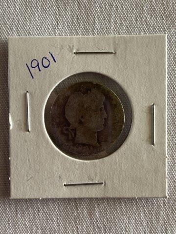 Barber Quarter: Please see picture for date & mint mark. KEY WORDS: NATIVE AMERICAN INDIAN ARTIFACT ARTIFACTS ARROWHEAD ARROWHEADS MISSISSIPPIAN QUAPAW CADDO POTTERY COINS MORGAN DOLLAR PEACE DOLLAR SILVER COINS