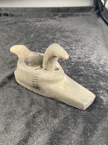 Bird Effigy Pottery Pipe broken & glued (1 of 9)