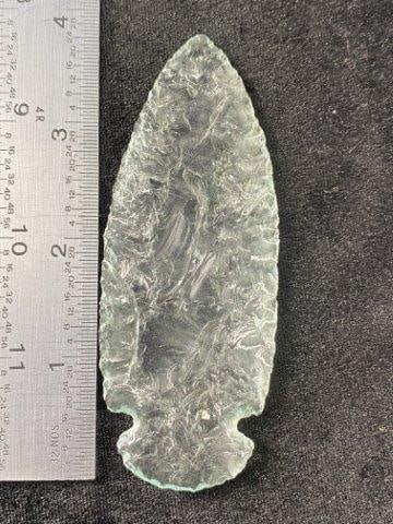 Glass Arrow Point: KEY WORDS: NATIVE AMERICAN INDIAN ARTIFACT ARTIFACTS ARROWHEAD ARROWHEADS MISSISSIPPIAN QUAPAW CADDO POTTERY COINS MORGAN DOLLAR PEACE DOLLAR SILVER COINS