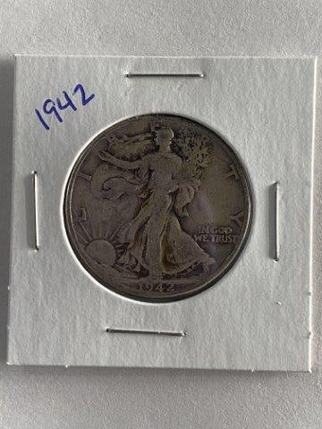 Walking Liberty Half Dollar: Please see picture for Date & Mint Mark. KEY WORDS: NATIVE AMERICAN INDIAN ARTIFACT ARTIFACTS ARROWHEAD ARROWHEADS MISSISSIPPIAN QUAPAW CADDO POTTERY COINS MORGAN DOLLAR PEACE DOLLAR SILVER COINS