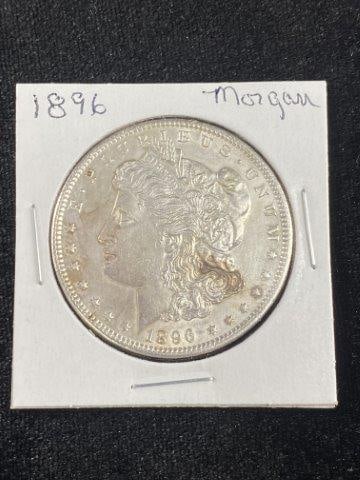 Morgan Silver Dollar: Please see picture for date & mint mark. KEY WORDS: NATIVE AMERICAN INDIAN ARTIFACT ARTIFACTS ARROWHEAD ARROWHEADS MISSISSIPPIAN QUAPAW CADDO POTTERY COINS MORGAN DOLLAR PEACE DOLLAR SILVER COINS