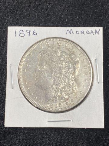Morgan Silver Dollar: Please see picture for date & mint mark. KEY WORDS: NATIVE AMERICAN INDIAN ARTIFACT ARTIFACTS ARROWHEAD ARROWHEADS MISSISSIPPIAN QUAPAW CADDO POTTERY COINS MORGAN DOLLAR PEACE DOLLAR SILVER COINS