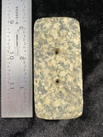 Gorget: Please see picture for measurement. These artifacts are from multiple collections from around the United States. KEY WORDS: NATIVE AMERICAN INDIAN ARTIFACT ARTIFACTS ARROWHEAD ARROWHEADS MISSISSIPPIAN