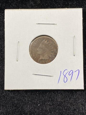 Indian Head Penny: Please see picture for date and mint mark. KEY WORDS: NATIVE AMERICAN INDIAN ARTIFACT ARTIFACTS ARROWHEAD ARROWHEADS MISSISSIPPIAN QUAPAW CADDO POTTERY COINS MORGAN DOLLAR PEACE DOLLAR SILVER COINS