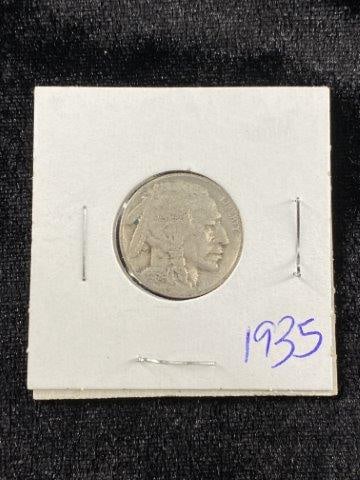 Buffalo Nickel: Please see picture for date and mint mark. KEY WORDS: NATIVE AMERICAN INDIAN ARTIFACT ARTIFACTS ARROWHEAD ARROWHEADS MISSISSIPPIAN QUAPAW CADDO POTTERY COINS MORGAN DOLLAR PEACE DOLLAR SILVER COINS