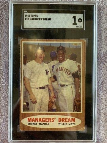 1962 Topps Manager's Dream Mickey Mantle & Willie Mays (1 of 2)