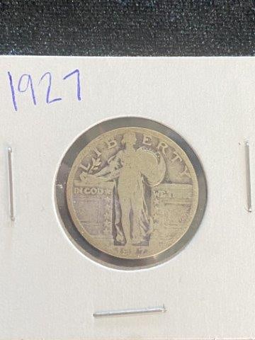 Standing Liberty Quarter: Please see picture for date & mint mark. Now taking in consignments for pre-1980 baseball cards , coins & arrowheads etc. Call anytime for details 501-590-6771. KEY WORDS: NATIVE AMERICAN INDIAN ARTIF