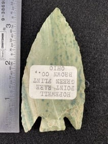 Rare Hopewell Point, made of Green Flint from Brown County, Ohio from the Ed. J. Bergman Collection