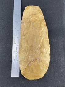 Large Chipped Hoe with nice use pollish