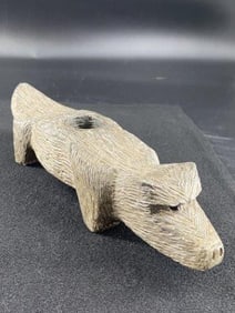 Stone Wolfe Effigy Pipe