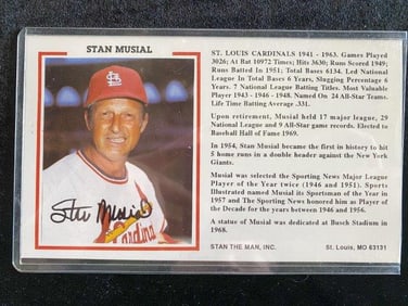 Stan Musial Authentic Autograph