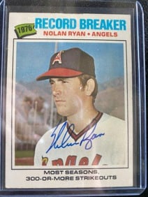 1976 Nolan Ryan Authentic Autograph Hand Signed by Nolan Ryan