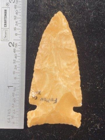 Cache River from Fulton County, Illinois Ex Hoots Collection 1970's Arkansas: Please see picture for measurement. Now taking in consignments for pre-1980 baseball cards , coins & arrowheads etc. Call anytime for details 501-590-6771. KEY WORDS: NATIVE AMERICAN INDIAN ARTIFACT A