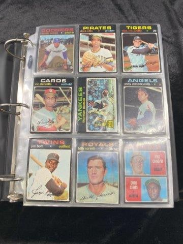 1971 Topps Baseball Cards in Archival Binder. Partial Collection Approx 670 Cards. (1 of 4)