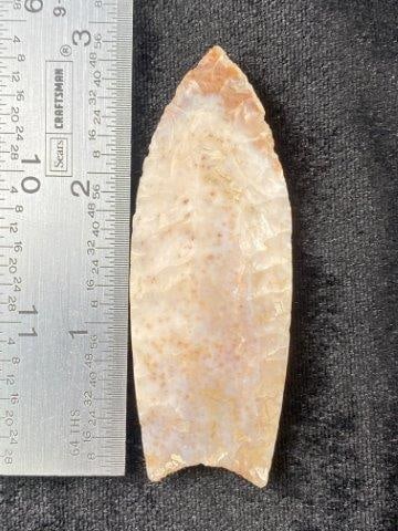 3" Folsom from New Mexico from the Ed. J. Bergman Collection: ex - ED. J. Bergman Collection. Now taking in consignments for pre-1980 baseball cards , coins & arrowheads etc. Call anytime for details 501-590-6771. KEY WORDS: NATIVE AMERICAN INDIAN ARTIFACT ARTIF